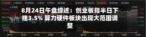 8月24日午盘综述：创业板指半日下挫3.5% 算力硬件板块出现大范围调整