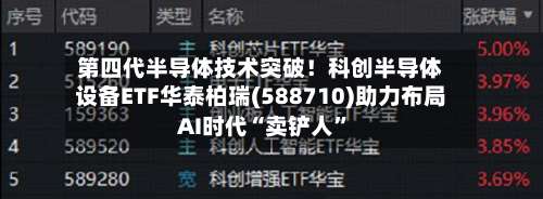 第四代半导体技术突破！科创半导体设备ETF华泰柏瑞(588710)助力布局AI时代“卖铲人	”-第2张图片