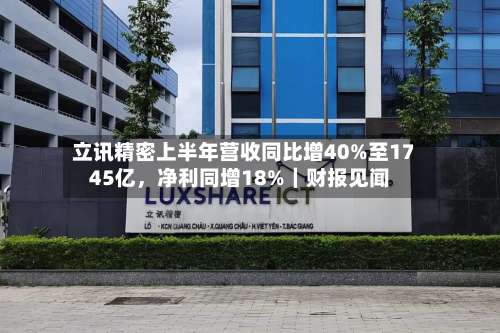 立讯精密上半年营收同比增40%至1745亿，净利同增18%｜财报见闻