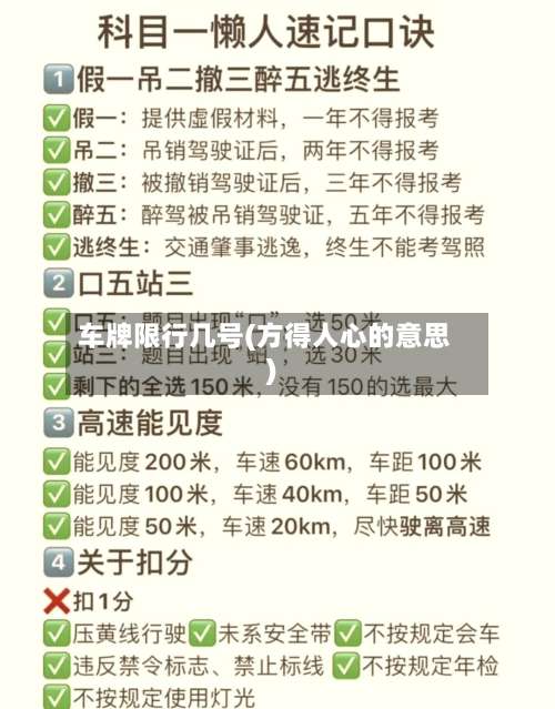 车牌限行几号(方得人心的意思)