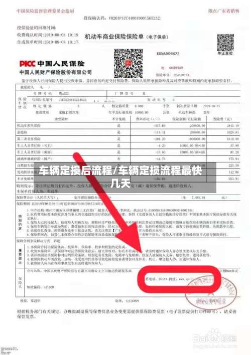 车辆定损后流程/车辆定损流程最快几天
