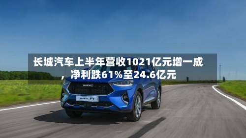 长城汽车上半年营收1021亿元增一成，净利跌61%至24.6亿元-第2张图片