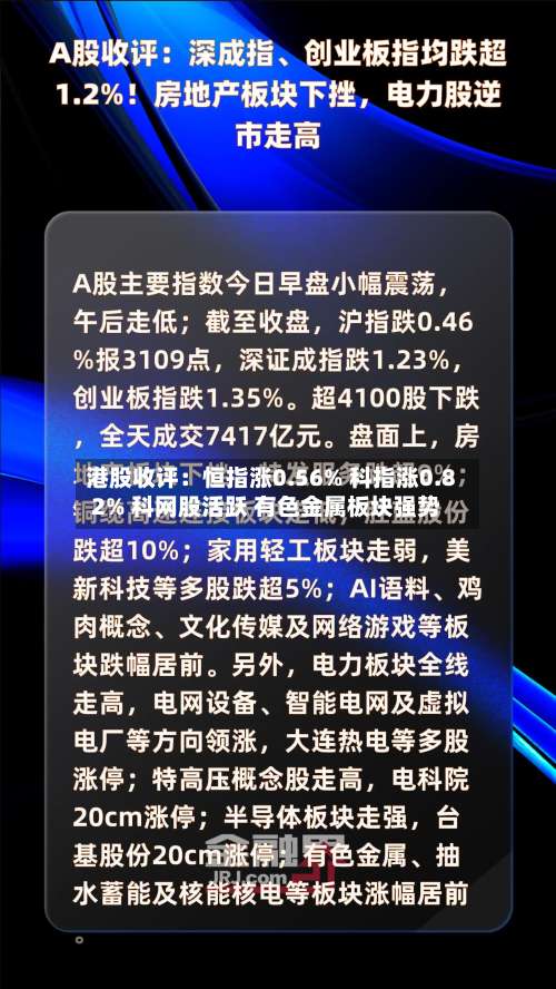 港股收评：恒指涨0.56% 科指涨0.82% 科网股活跃 有色金属板块强势-第2张图片
