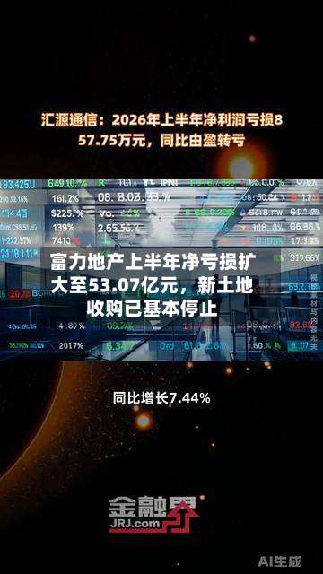 富力地产上半年净亏损扩大至53.07亿元，新土地收购已基本停止-第3张图片
