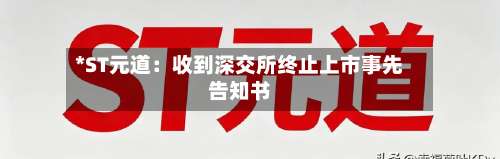 *ST元道：收到深交所终止上市事先告知书