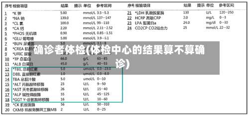 确诊者体检(体检中心的结果算不算确诊)-第2张图片