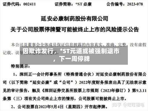 因欺诈发行，*ST元道或被强制退市，下一周停牌-第2张图片