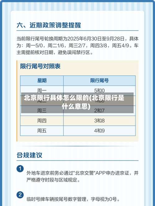 北京限行具体怎么限的(北京限行是什么意思)