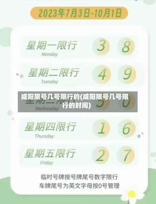 咸阳限号几号限行的(咸阳限号几号限行的时间)-第3张图片