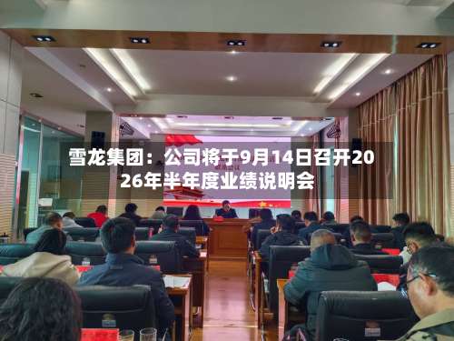 雪龙集团：公司将于9月14日召开2026年半年度业绩说明会-第2张图片