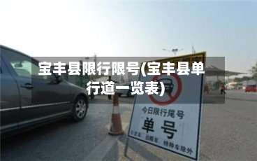 宝丰县限行限号(宝丰县单行道一览表)-第2张图片