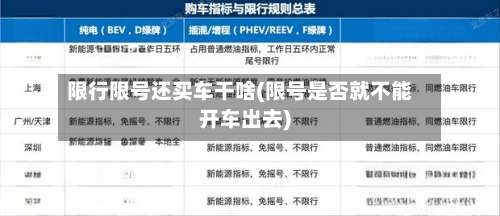 限行限号还买车干啥(限号是否就不能开车出去)