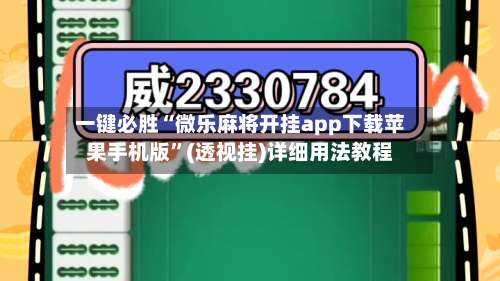 一键必胜“微乐麻将开挂app下载苹果手机版	”(透视挂)详细用法教程-第3张图片