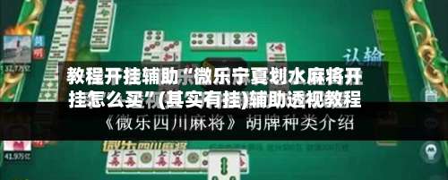 教程开挂辅助“微乐宁夏划水麻将开挂怎么买”(其实有挂)辅助透视教程-第2张图片