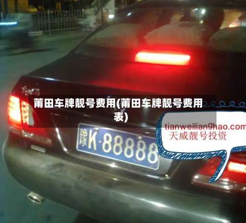 莆田车牌靓号费用(莆田车牌靓号费用表)-第2张图片