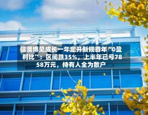 信澳博见成长一年定开新规首年“0盈利比”：区间跌35%，上半年已亏7858万元，持有人全为散户