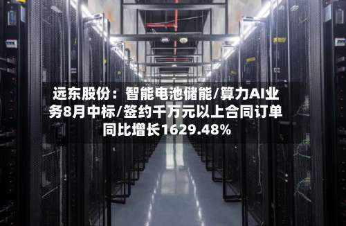 远东股份：智能电池储能/算力AI业务8月中标/签约千万元以上合同订单同比增长1629.48%-第2张图片
