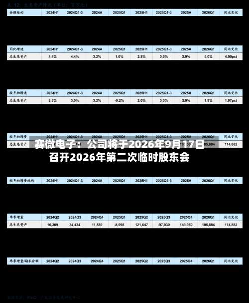赛微电子：公司将于2026年9月17日召开2026年第二次临时股东会